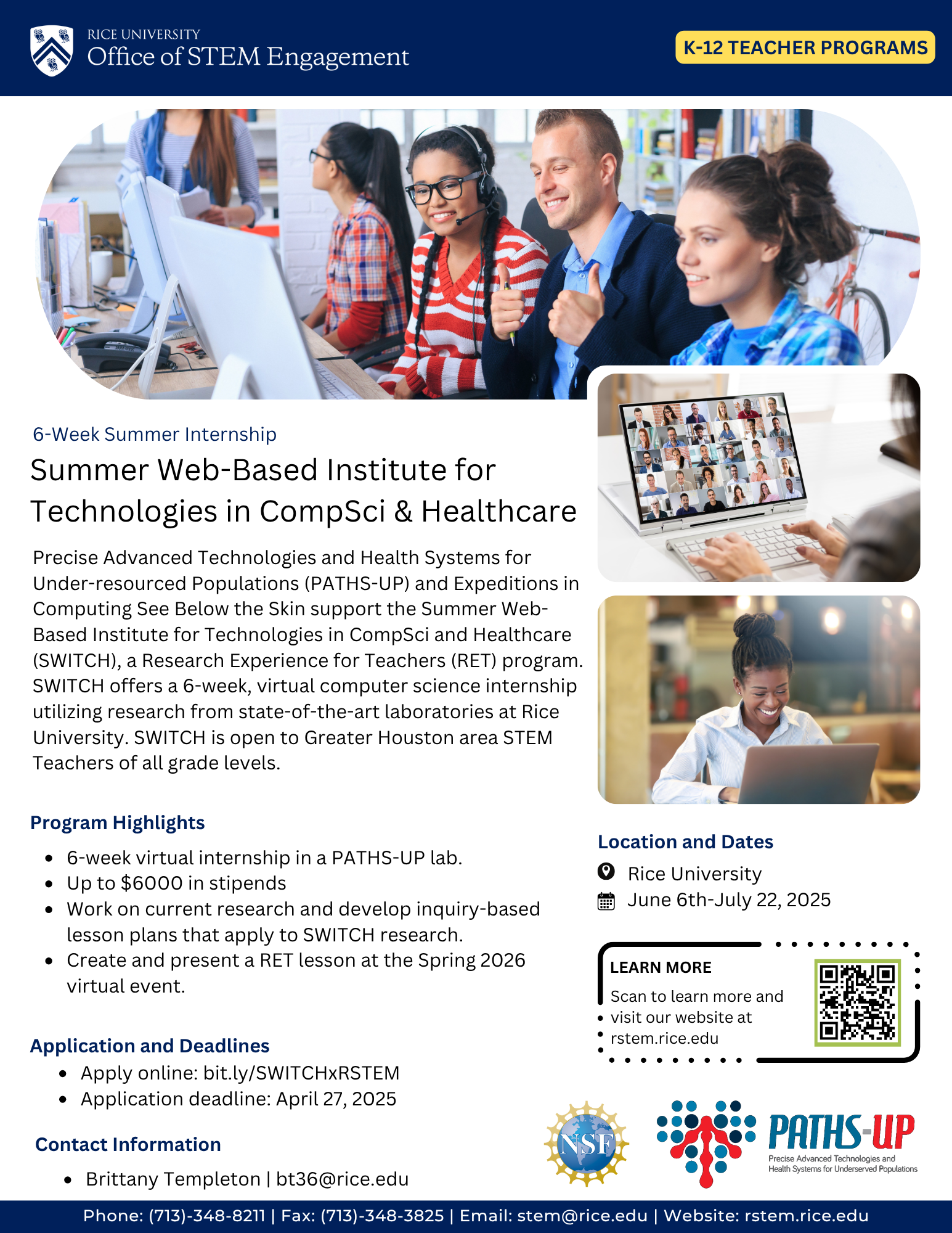 SWITCH | Center for STEM Engagement | Office of Research | Rice University