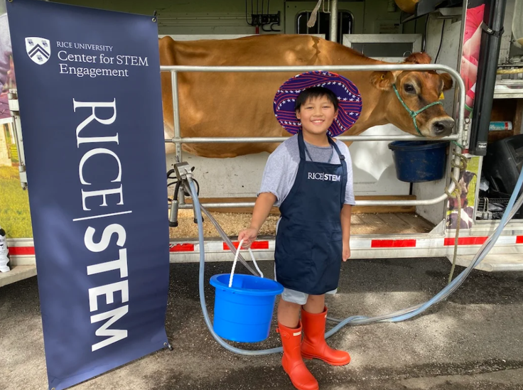 Photo of student in CHEF Lab at Rice University