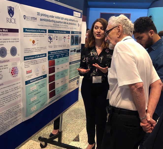 REU participant presenting research at the Curly-Small Institute Symposium.