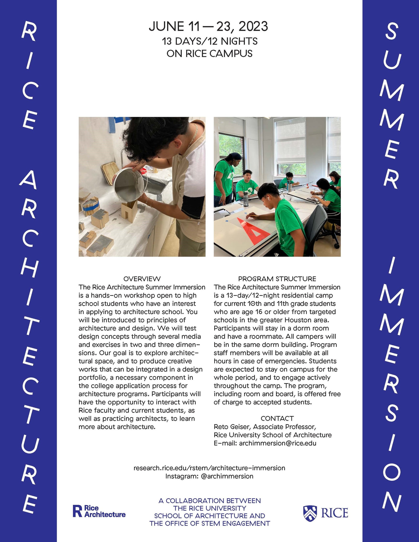 Rice Architecture Summer Immersion Program