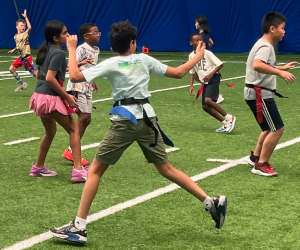 Students playing tug of war at STEM-Letics.
