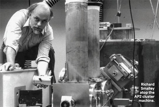 Richard Smalley conducting an experiment