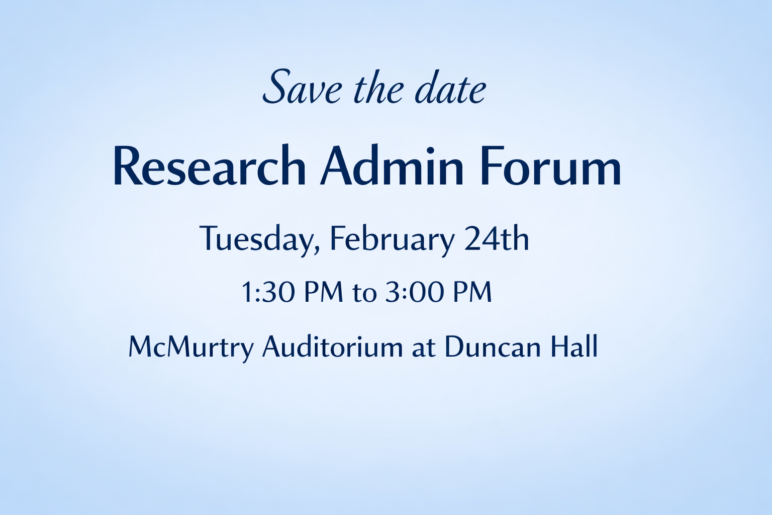 Research Admin Forum February 24th